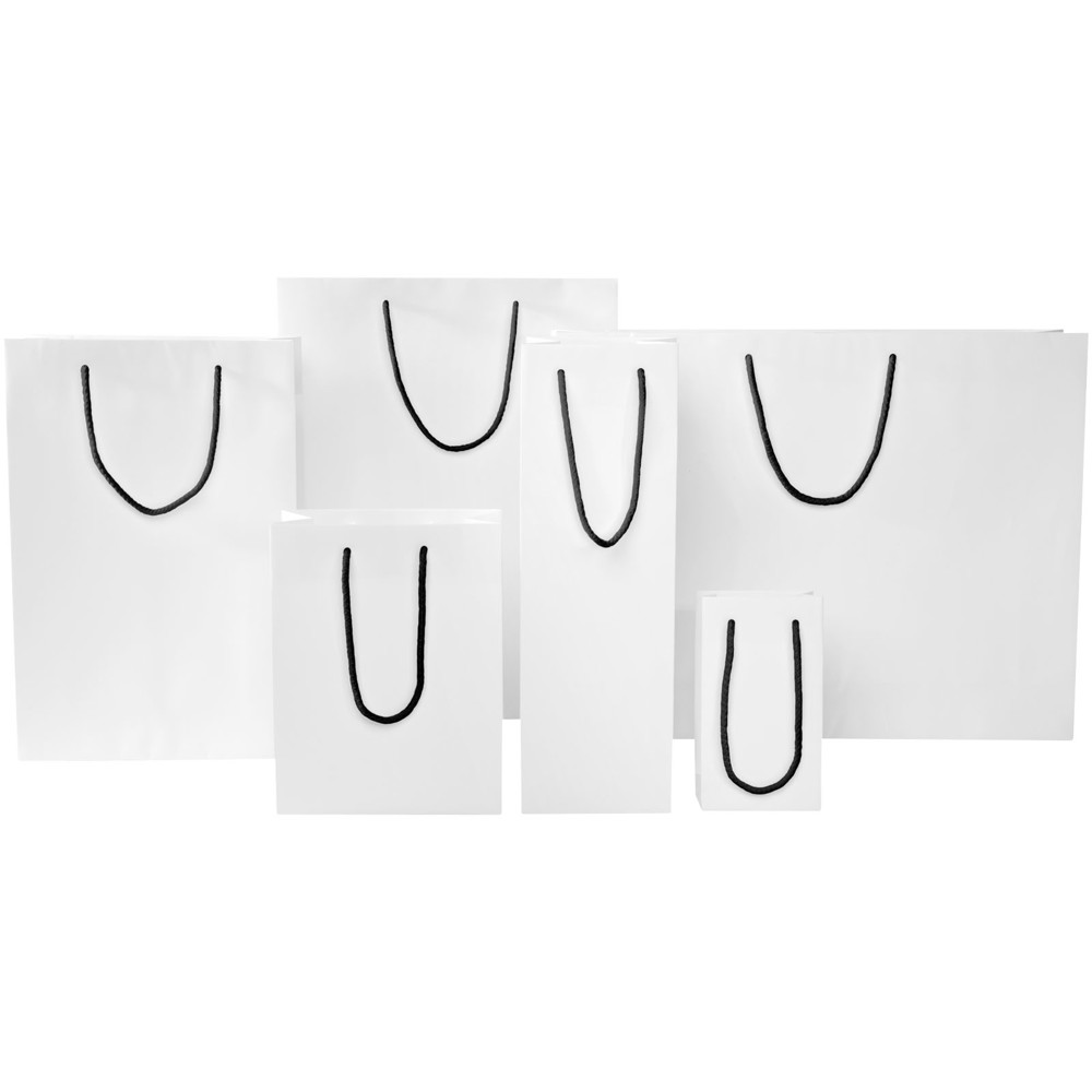 Handgemaakte 170 g/m2 integra papieren tas met PP woven handgrepen - 18 x 9 x 23 cm
