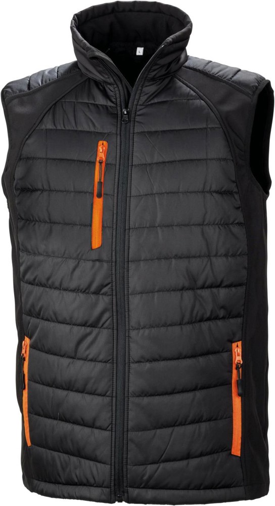 Black Compass softshell gilet - black/orange