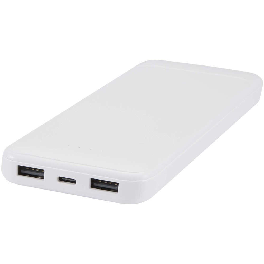 Adhil powerbank van 10.000 mAh 10 W van gerecycled plastic met 2 ingebouwde kabels