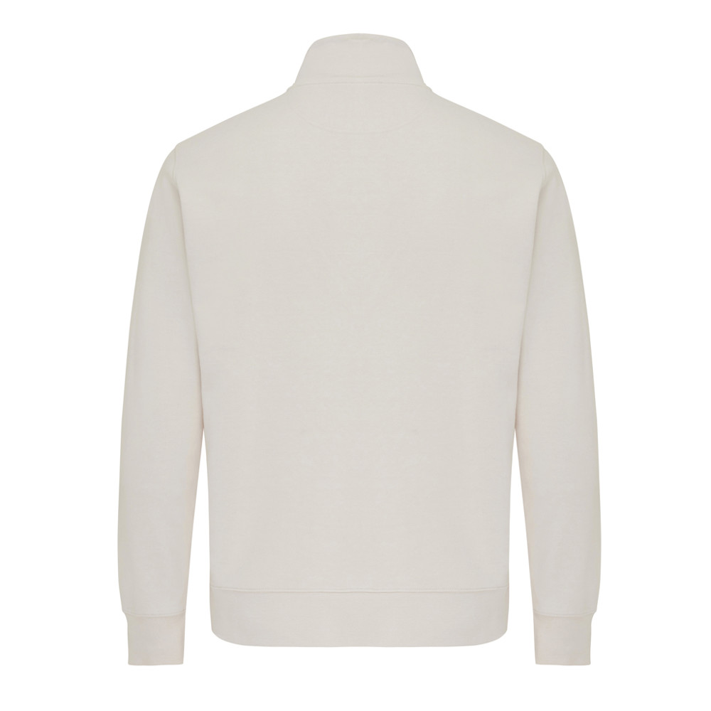 IQONIQ Elgon gerecycled katoen sweater met kwartritssluiting