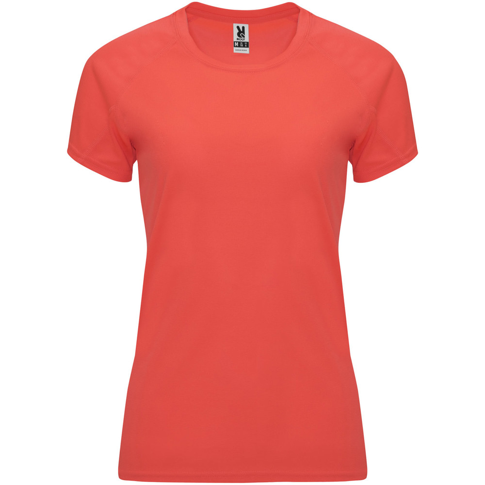 Bahrain 135 g/m² sportshirt met korte mouwen voor dames - Fluorkoraal