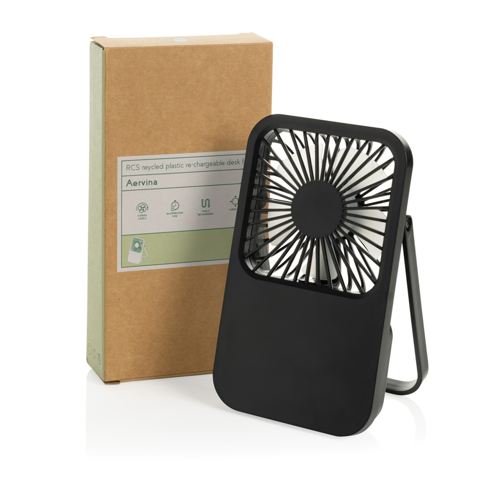 Aervina RCS rplastic herlaadbare bureauventilator