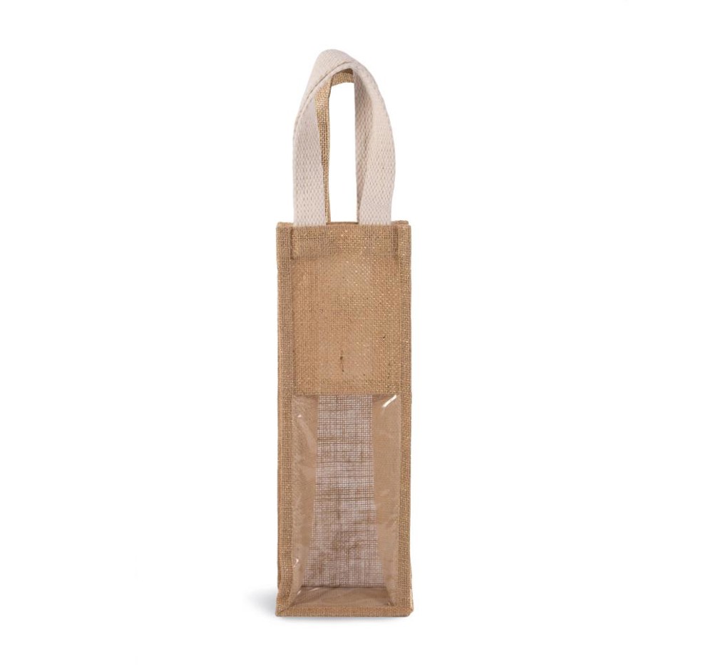 Flessentas van jute - natural/gold
