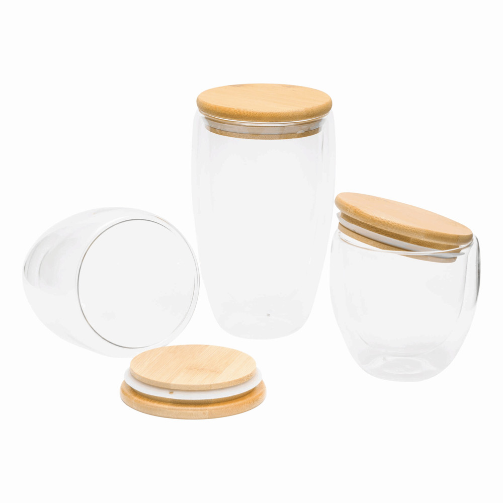 BAMBOO ART S - Dubbelwandig glas, inhoud ca. 250 ml.