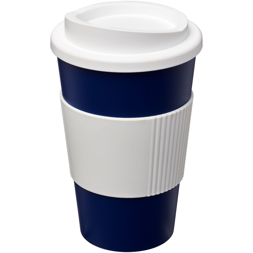 Americano® 350 ml geïsoleerde beker met grip - Blauw, Wit