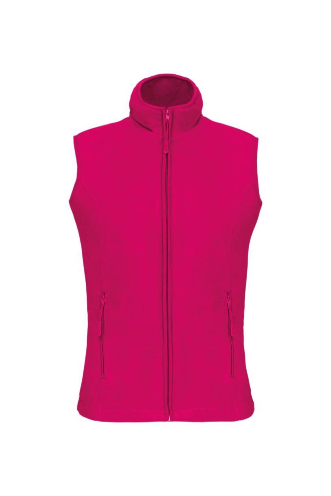 Bodywarmer van microfleece dames - Fuchsia