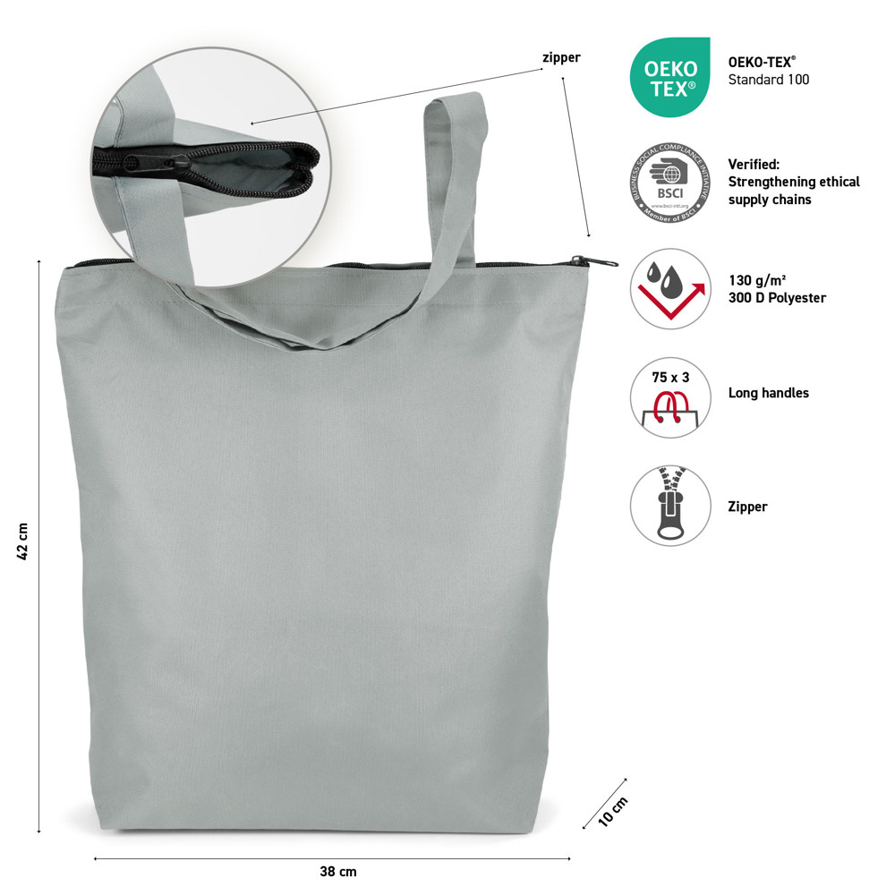ATLANTA – Tas van 300D polyester met rits an bodemvouw
