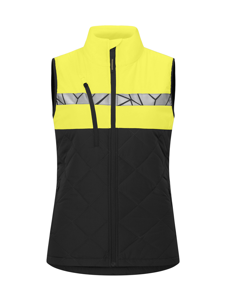 7701 BODYWARMER DAMES - zwart/geel