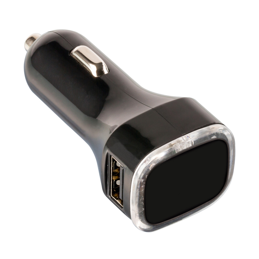 USB car charger COLLECTION 500 - transparant, zwart / transparant