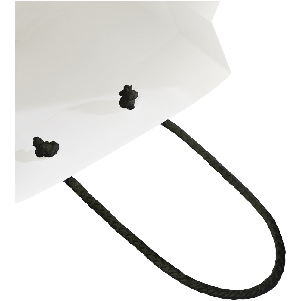 Handgemaakte 170 g/m2 integra papieren tas met PP woven handgrepen - 18 x 9 x 23 cm