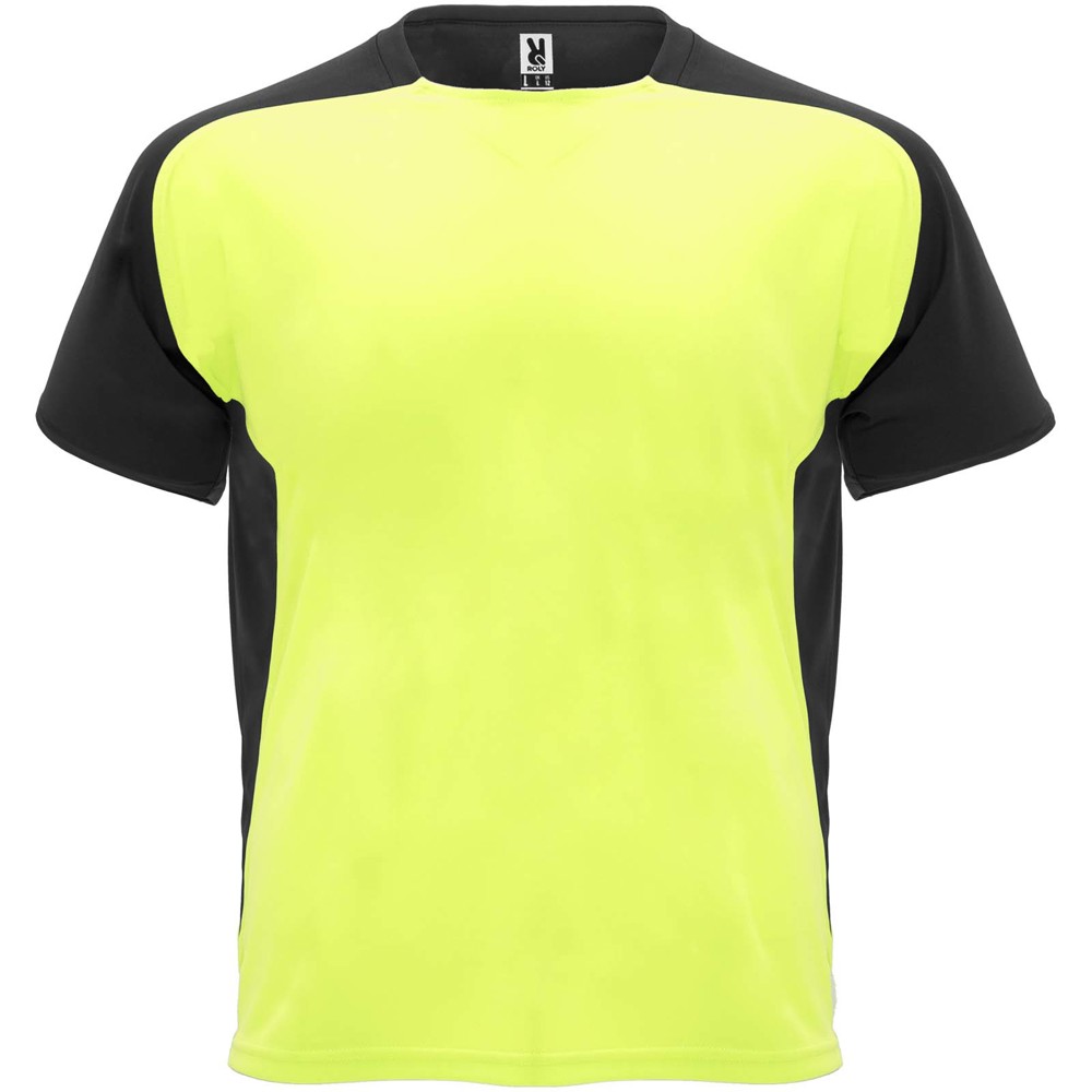 Bugatti 140 g/m² sportshirt met korte mouwen voor kinderen - Fluorgeel, Zwart