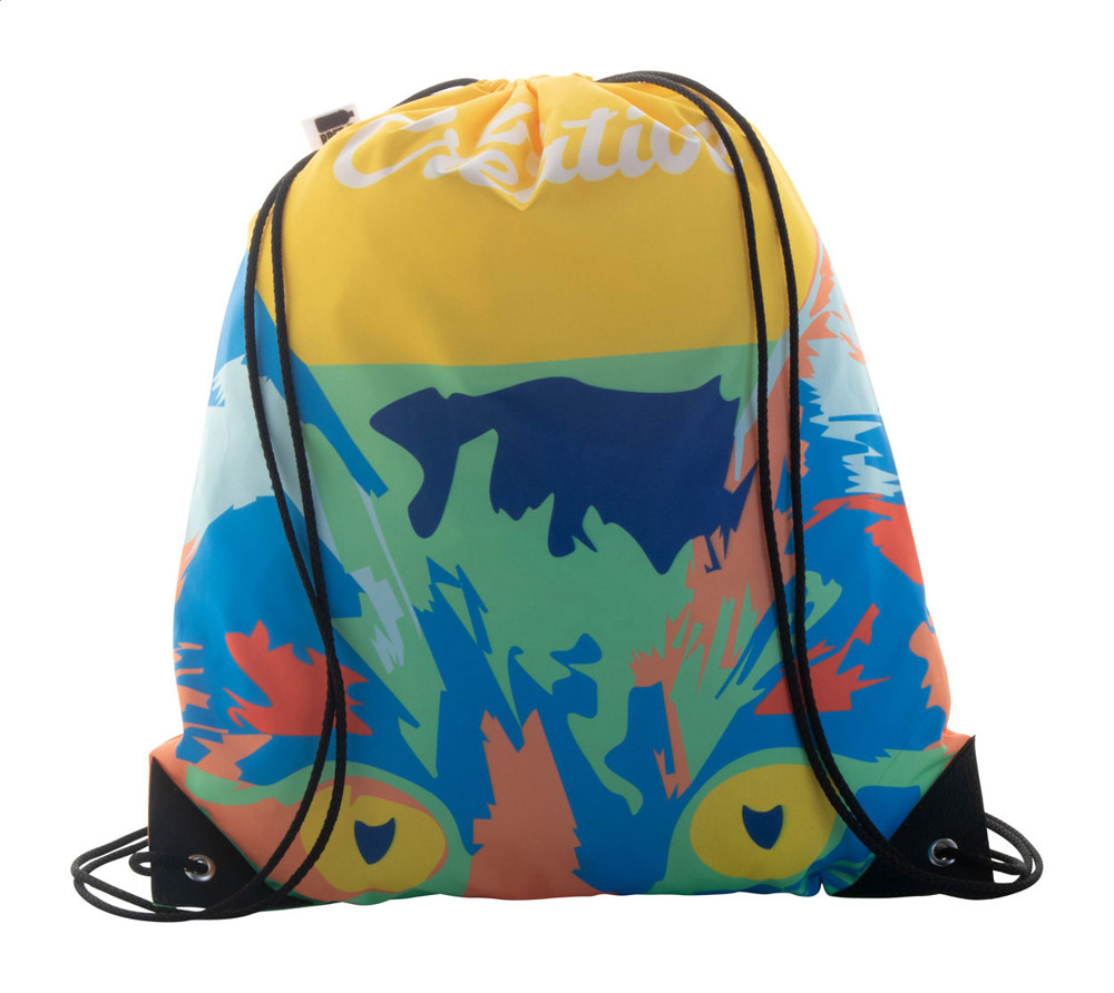 CreaDraw Plus RPET - custom made tas met trekkoordsluiting - Zwart/Wit