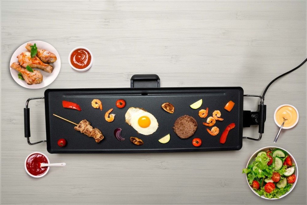 ALPINA Grill Teppanyaki 230V 2000W 70x23cm- Zwart