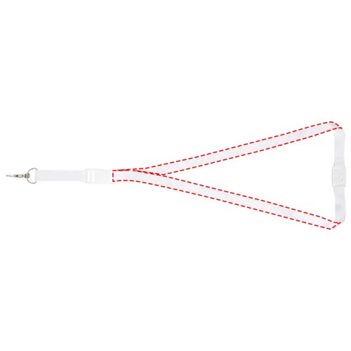 Balta sublimatie lanyard met safety breakaway sluiting en gesp