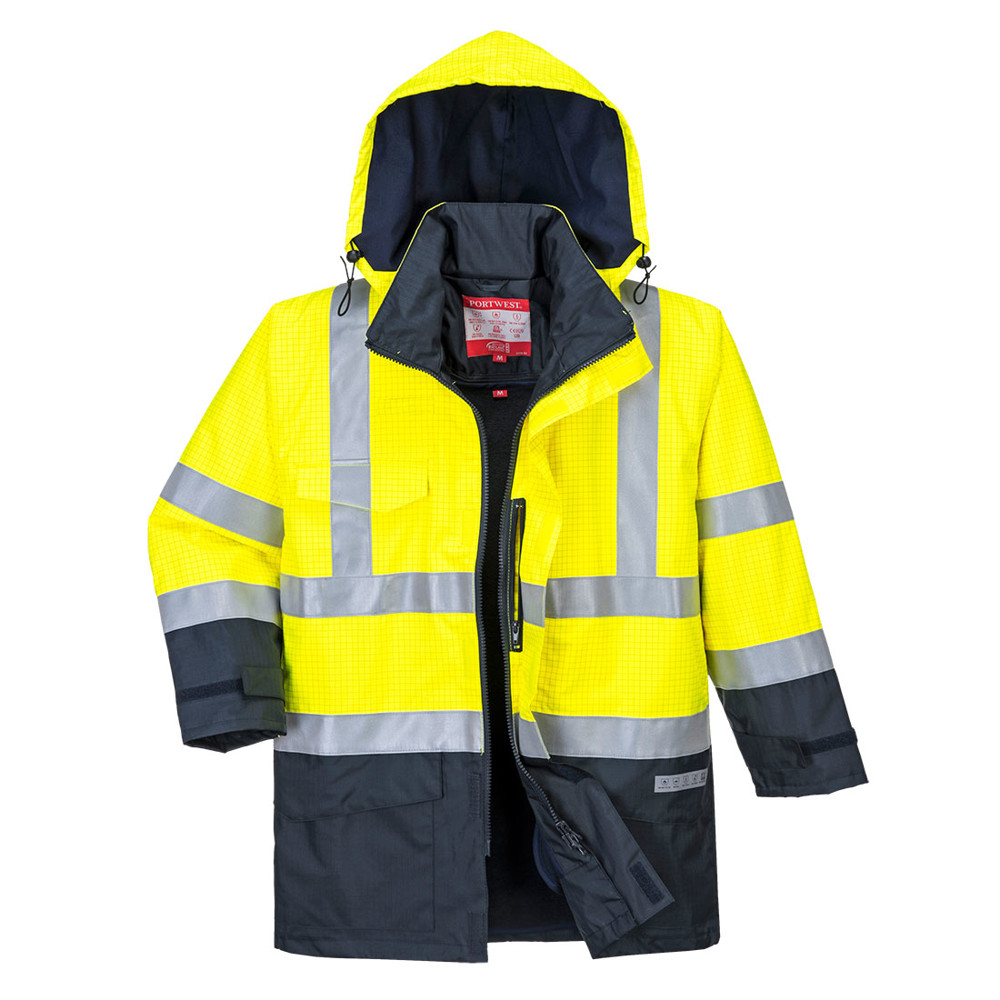 Bizflame Regen Hi-Vis Multi-Beschermend Jack - yellow/navy