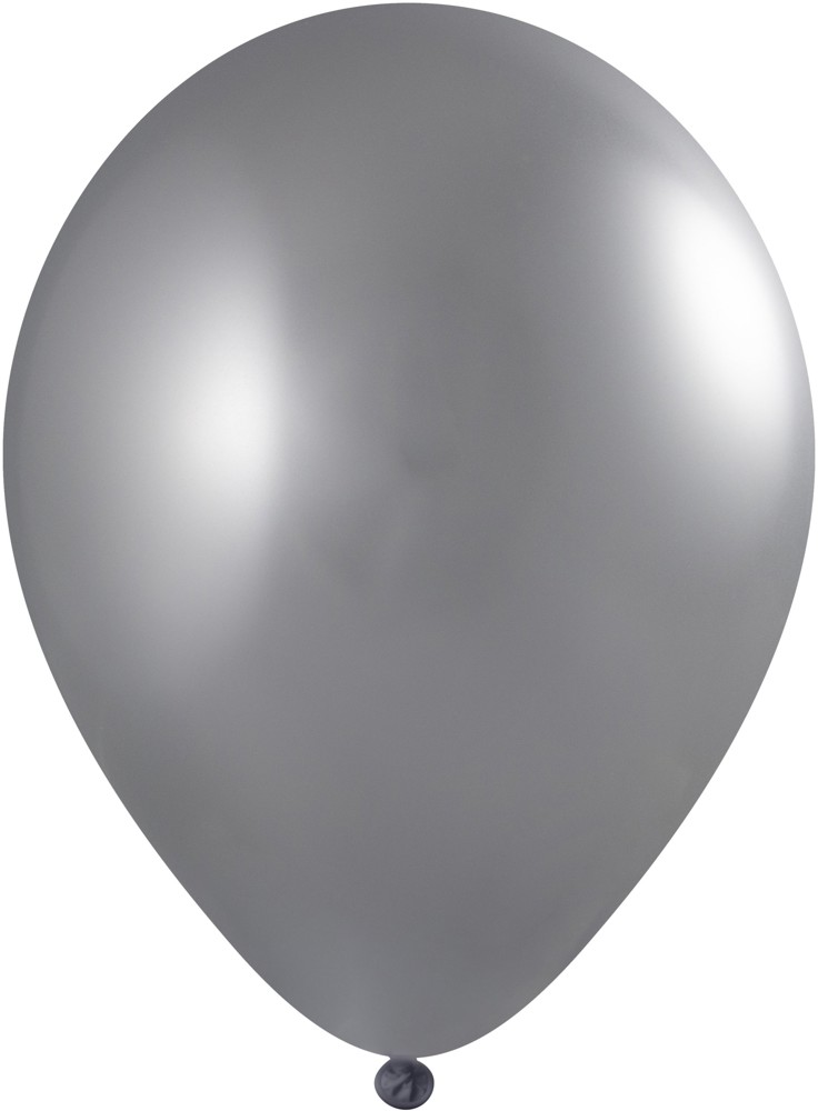 Ballonnen bedrukt Qualityprint Ø 35 cm / omvang 90-100 cm / 12 inch - Zilver Chroom (4700)