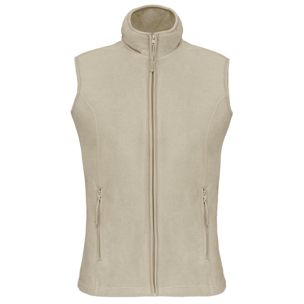 Bodywarmer van microfleece dames - Beige