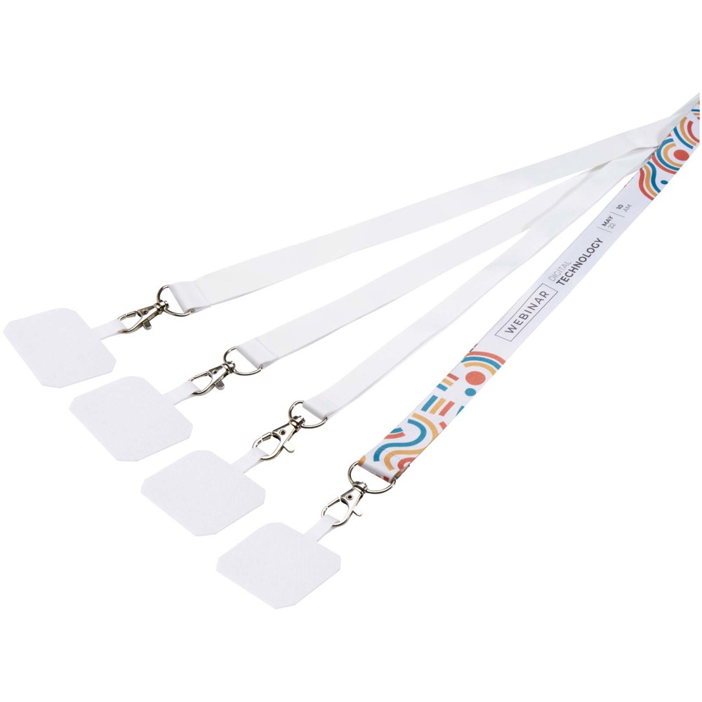 Addie sublimatie RPET-lanyard met telefoonhouder en veiligheidssluiting