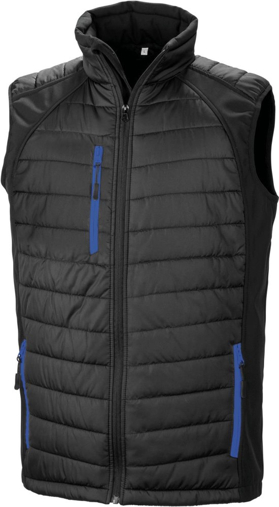 Black Compass softshell gilet - black/royal blue