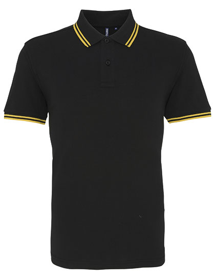 Asquith & Fox - Men´s Classic Fit Tipped Polo - Black, Yellow