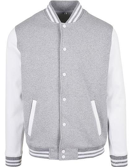 Basic College Jacket - heather grey/white