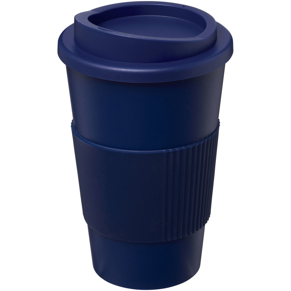 Americano® geïsoleerde beker van 350 ml met handgreep - Donkerblauw