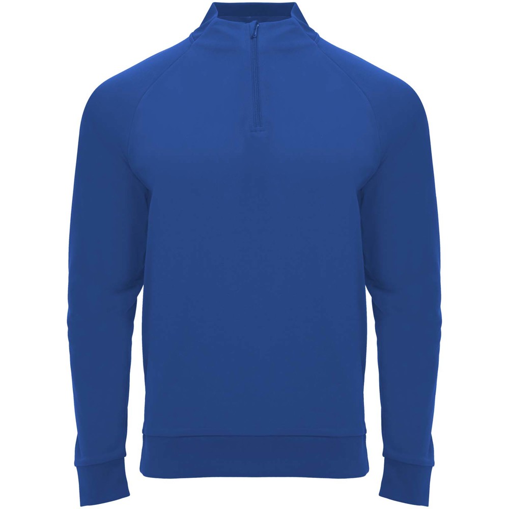 Epiro 200 g/m² unisex sweatshirt met lange mouwen en kwartrits - Koningsblauw