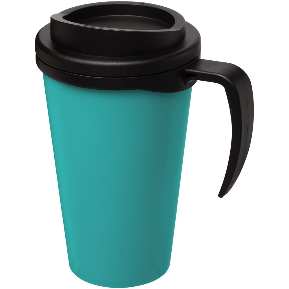 Americano® grande 350 ml geïsoleerde beker - Aquablauw, Zwart