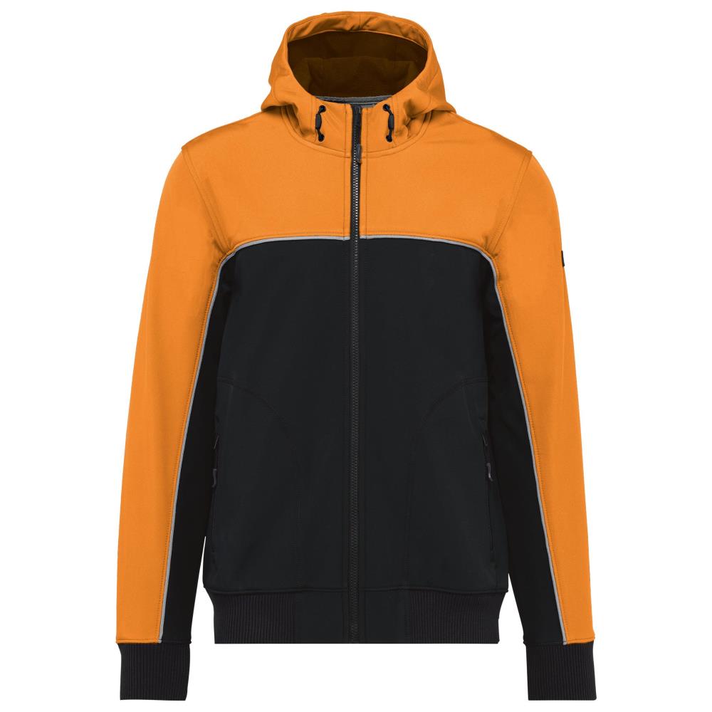 3-laags unisex softshelljas in twee kleuren - black/orange