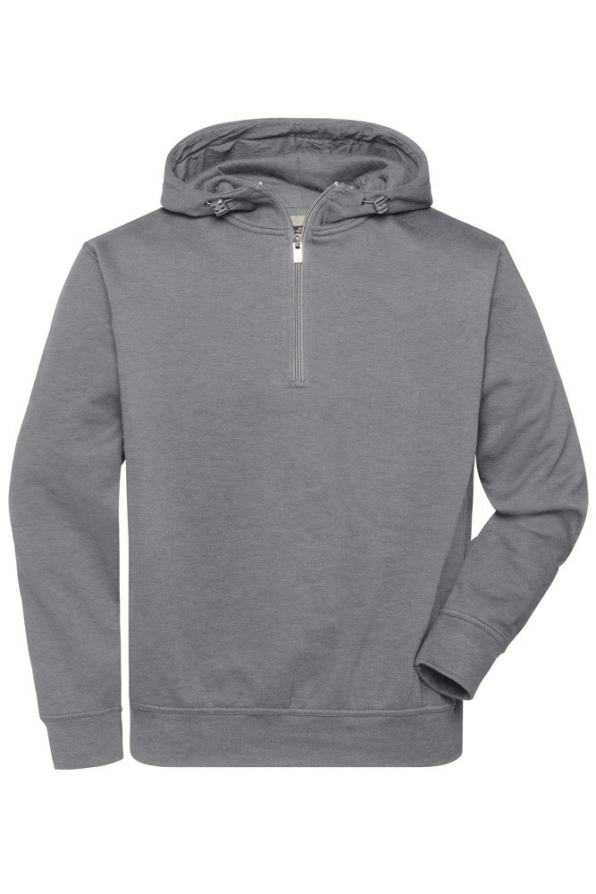BIO Workwear Half-Zip Hoody OCS Blended - Licht melange (ca. Pantone 413C)