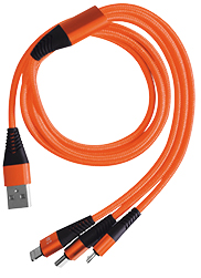 3in1 Cable "Flex Highspeed" - Oranje