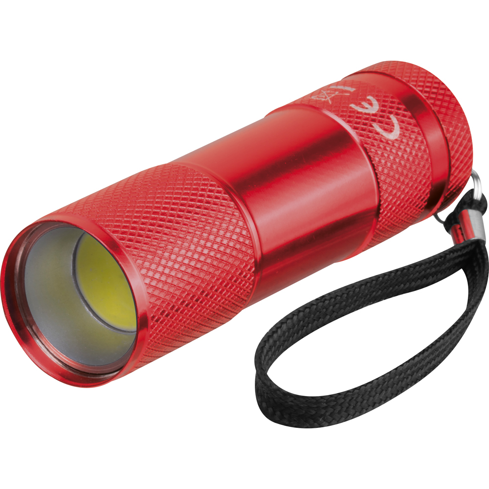 Aluminium zaklamp 9 LED - Rood