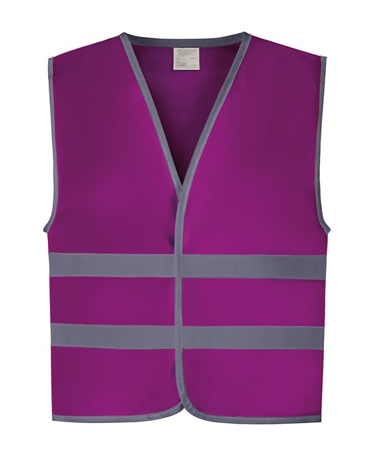Gilet with Reflective Hem & Strips - Raspberry