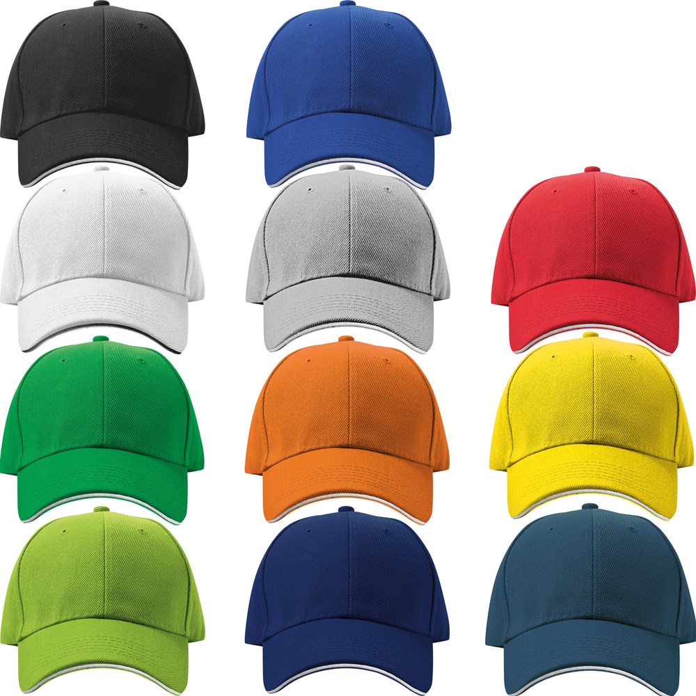 6-panel sandwich katoenen baseballcap