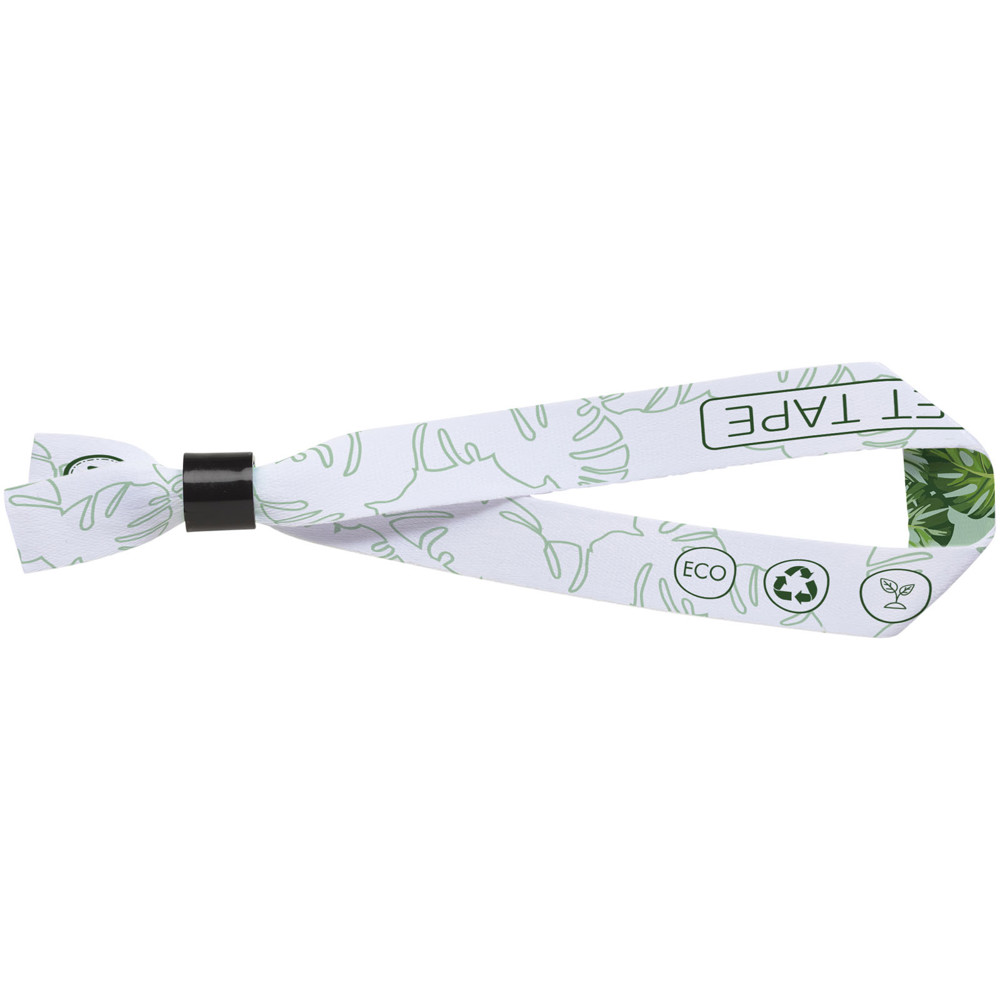El sublimatie PET polsband - kunststof sluiting - zwart