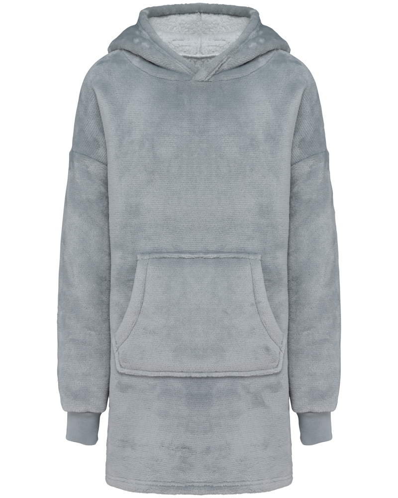 K430 - Kinder poncho plaid - Snow Grey