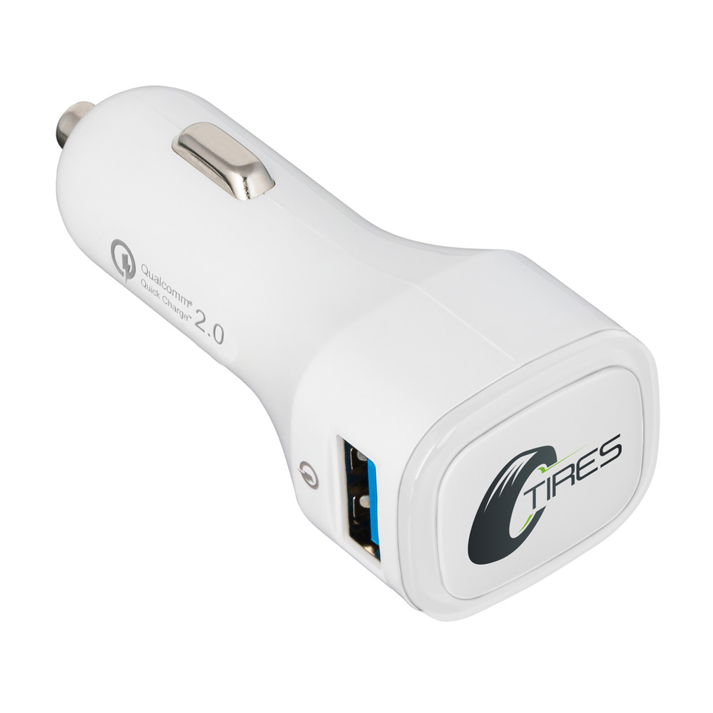 USB car charger Quick Charge 2.0® COLLECTION 500 - transparant, wit / transparant