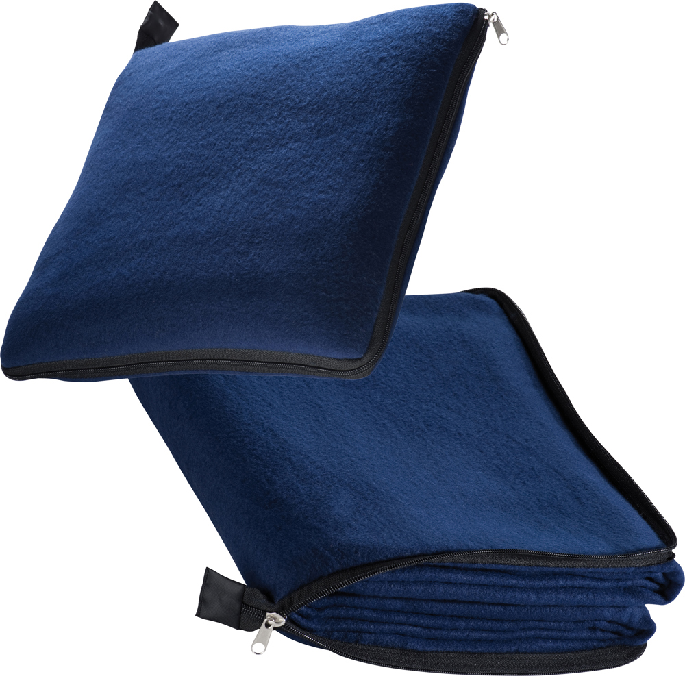 2 in1 fleece deken/ kussen "Radcliff" - Donkerblauw