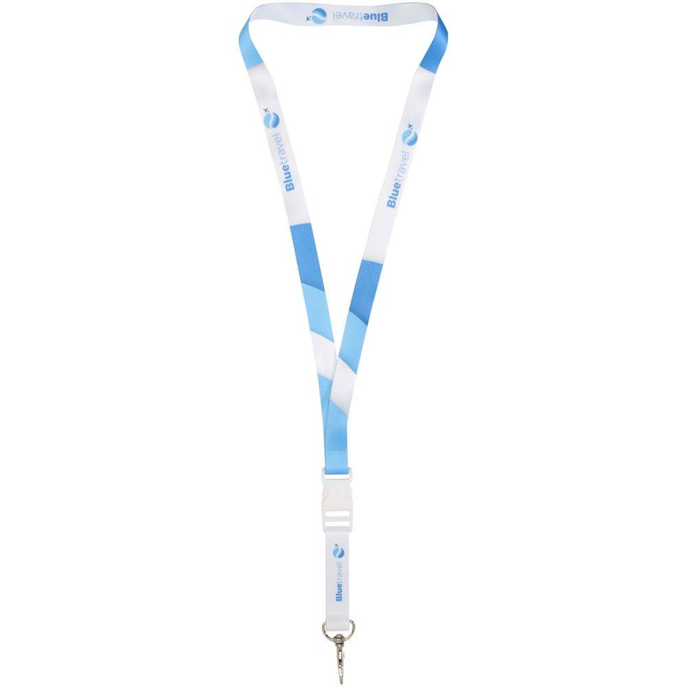 Bucks sublimatie lanyard met veiligheidssluiting - Wit, Wit
