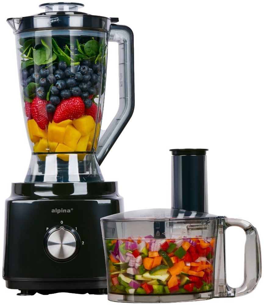 ALPINA Food Processor 2L 750W 230V Black- Zwart