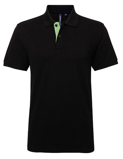 Asquith & Fox - Men´s Classic Fit Contrast Polo - Black, Lime