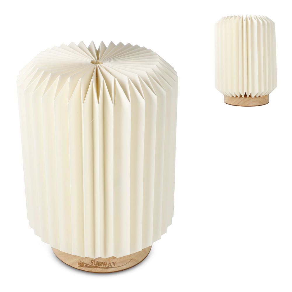 Coollux vouwbare papieren LED lamp Aurora op houten voet, 22cm