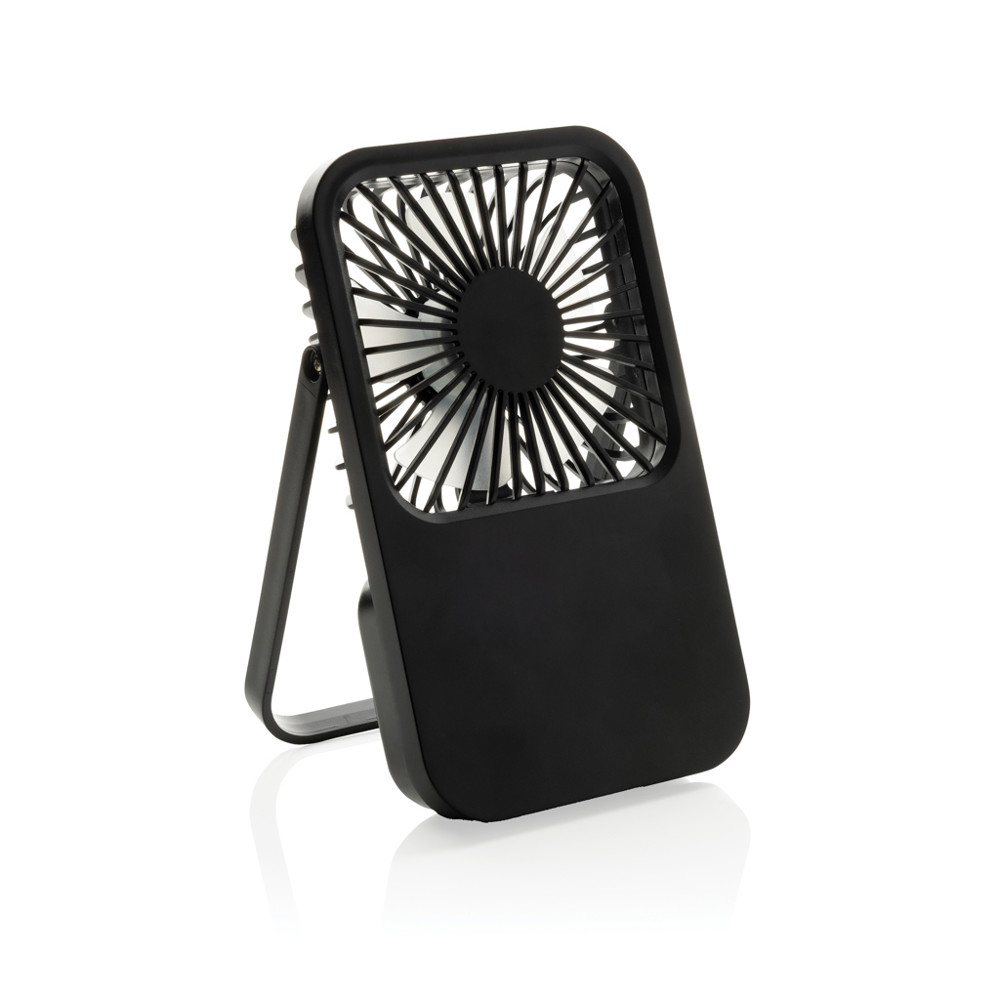 Aervina RCS rplastic herlaadbare bureauventilator - zwart (± PMS Black)