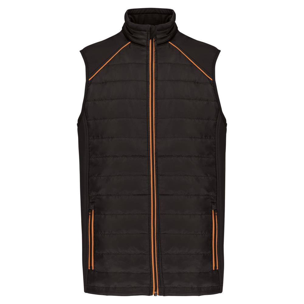 Bodywarmer DayToDay in twee stoffen - black/orange