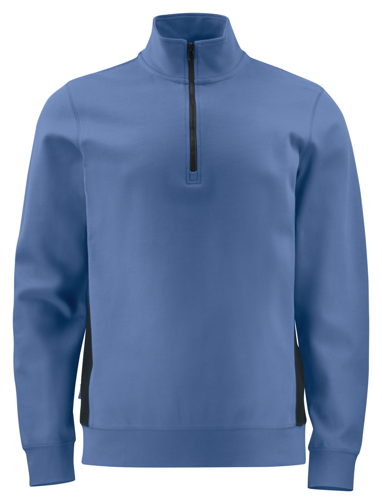 2128 SWEATER MET KORTE RITSSLUITING - Hemelsblauw