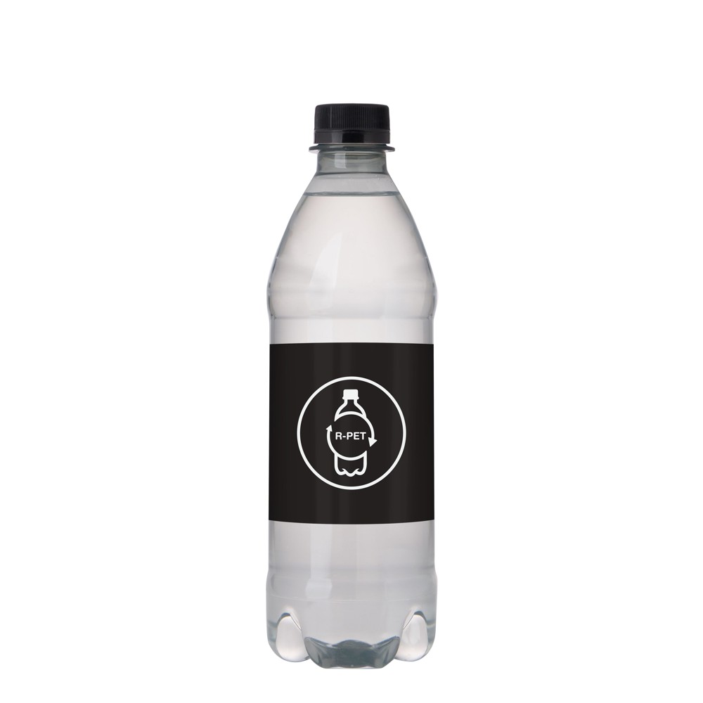 Bronwater 500 ml met draaidop - Transparant/zwart