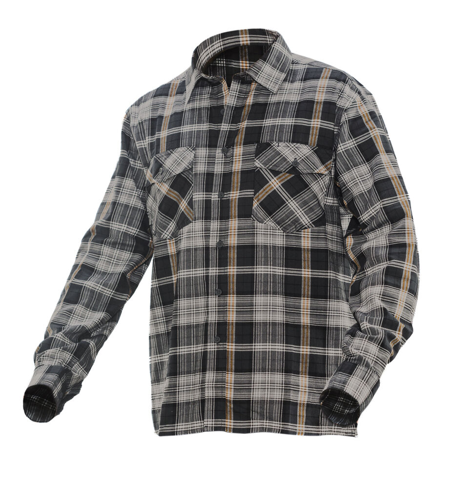Jobman - 5138 Flannel Shirt Grijs/Oranje M