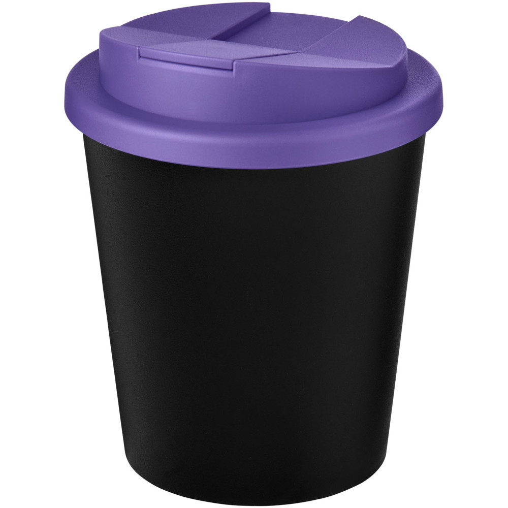 Americano® Espresso Eco 250 ml gerecyclede beker met knoeibestendig deksel - Zwart, Paars