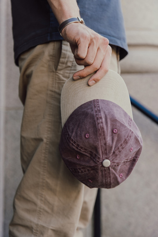 BEAU AWARE™ Washed 6 panel 270gsm cotton twill two tone cap
