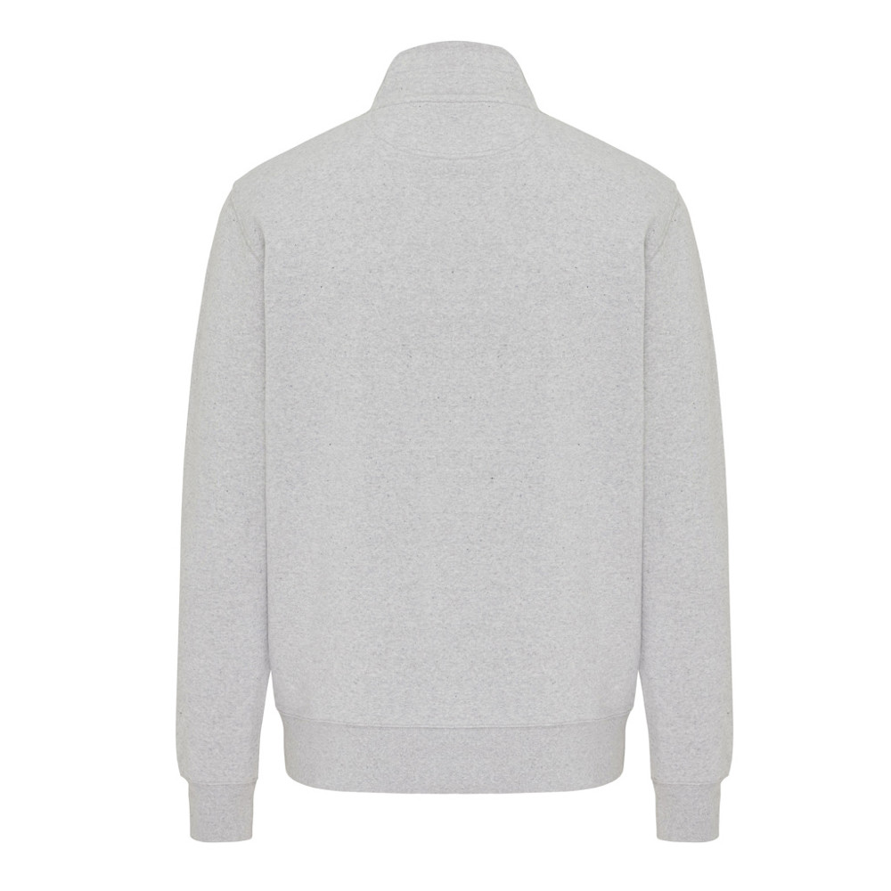 IQONIQ Elgon gerecycled katoen sweater met kwartritssluiting